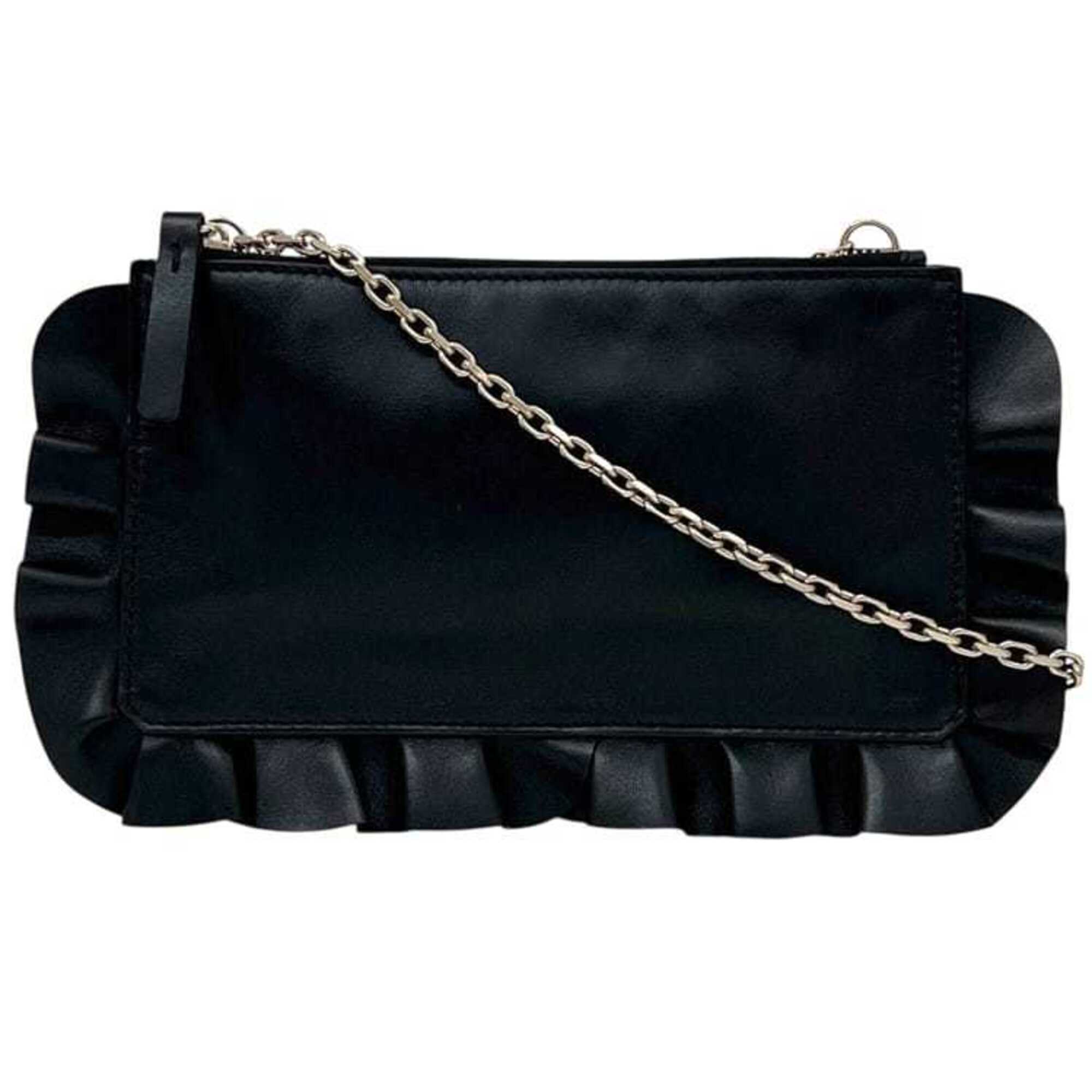 Redvalentino Red Valentino Chain Shoulder Bag, Black, Leather, Rq0p0a52, Cros...